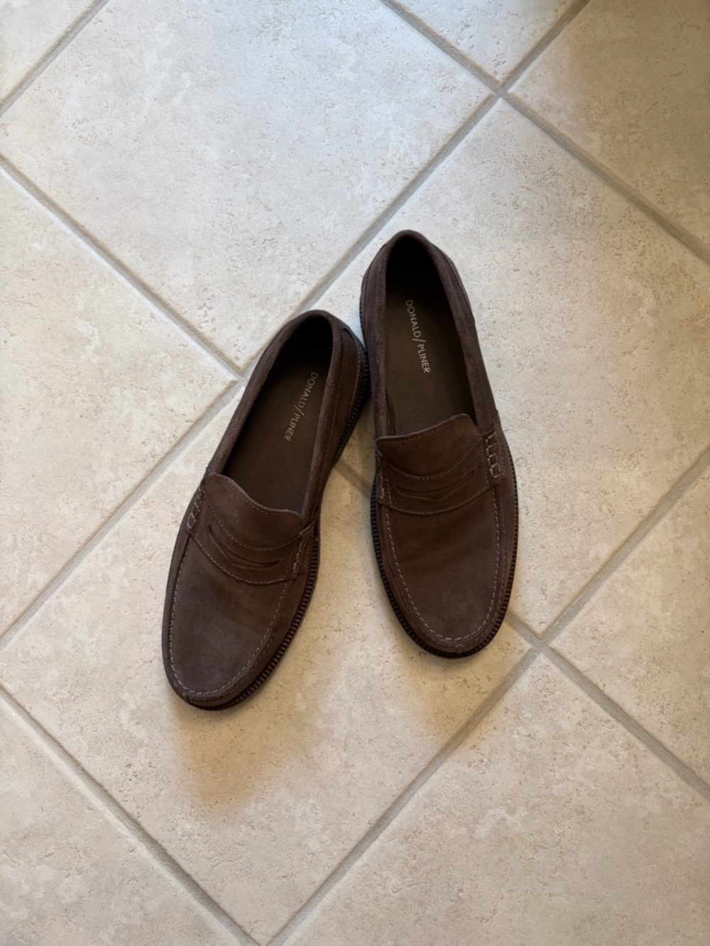 Donald J. Pliner Men's Dark Brown Suede Penny Loafers